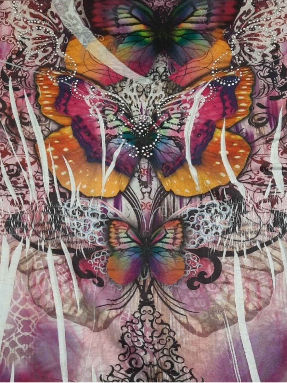 Cato Purple Multicolor Butterfly Short Sleeve Tee - Size XL - Picture 4 of 9